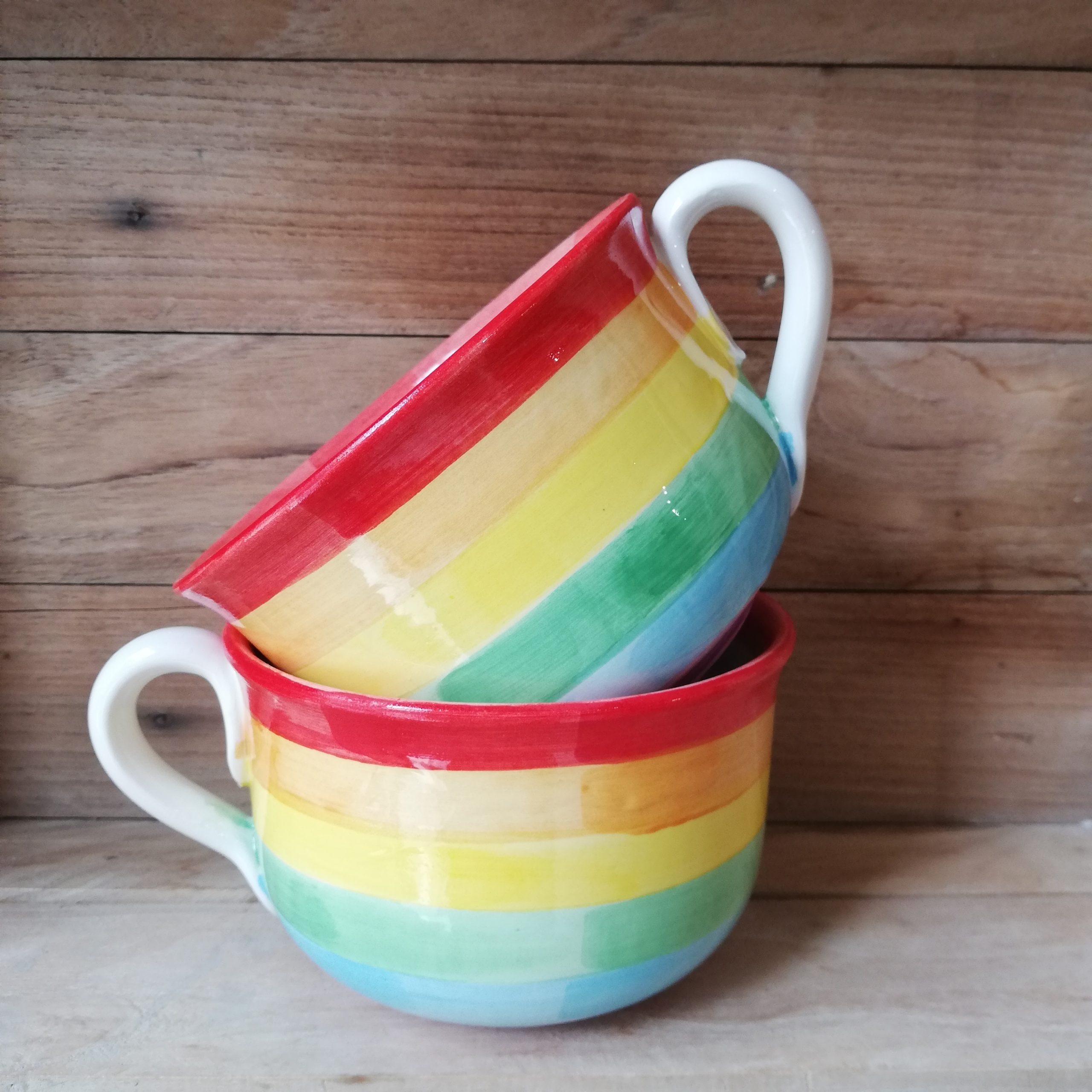 Tazza Grande arcobaleno - TraMe Arte di Beschi Chiara