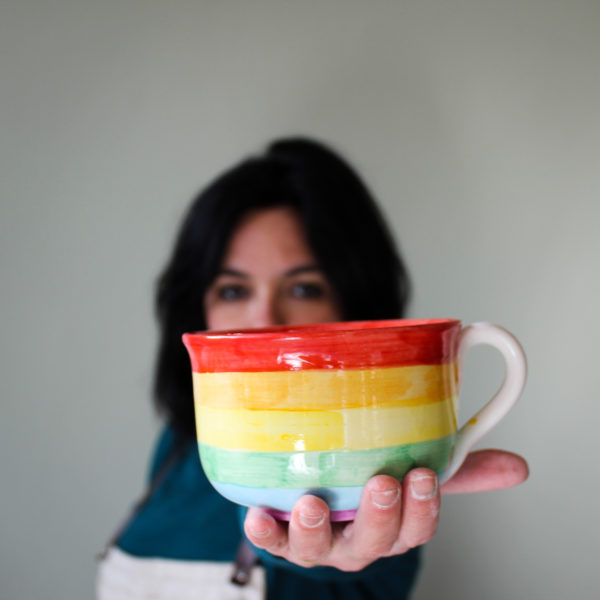 Tazza caffelatte arcobaleno