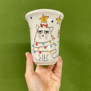 Tazza con gattino e lucine